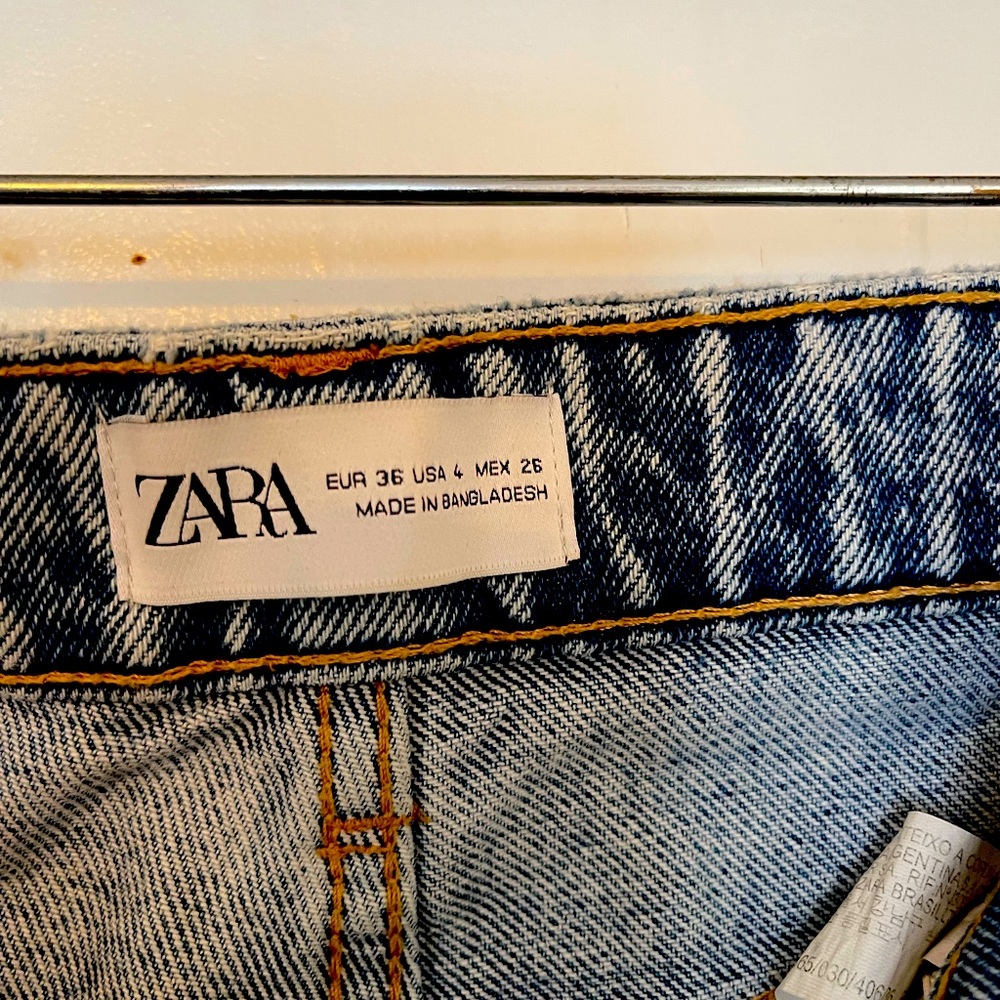 Zara Demin Jeans Straight Leg , cropped